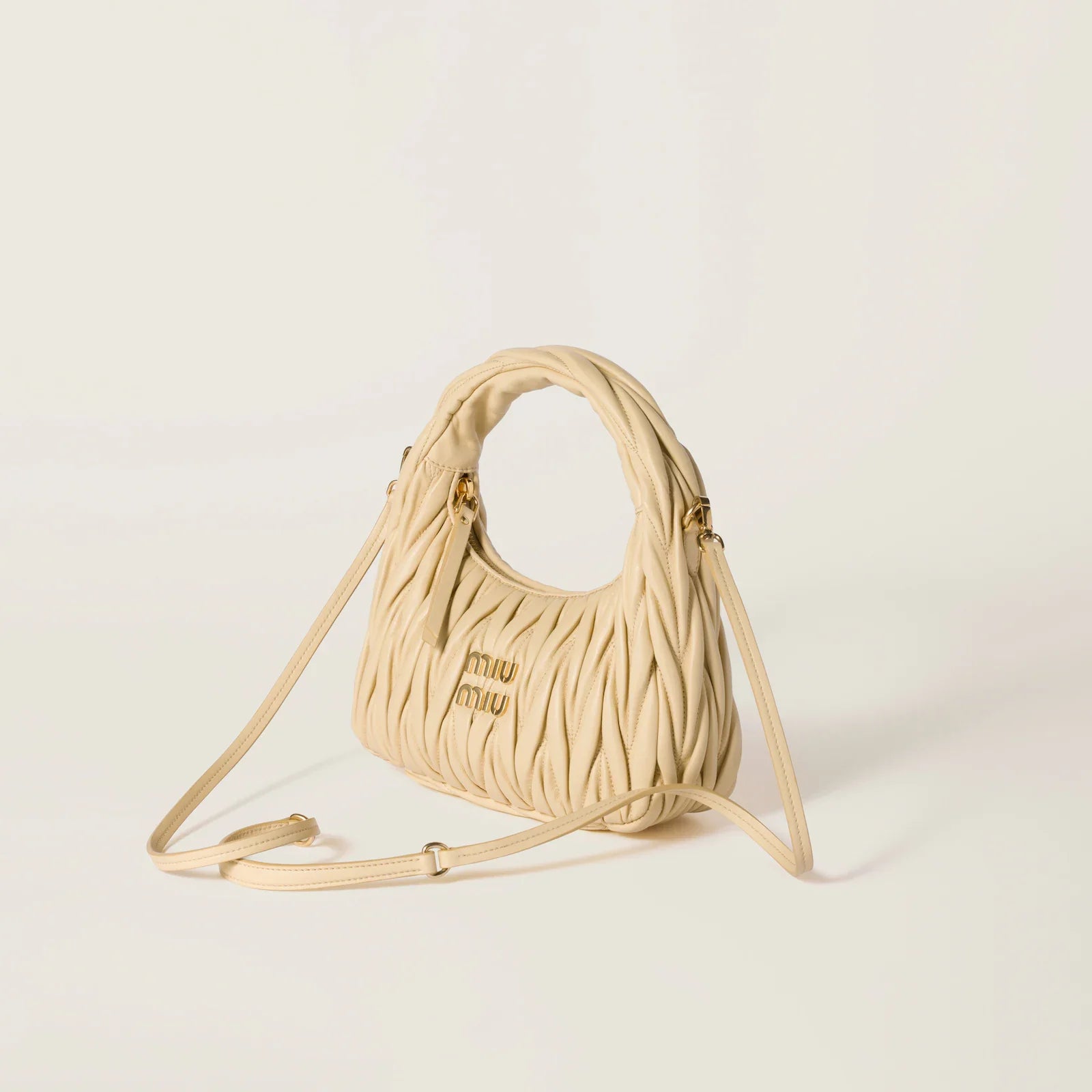MIÛ MIÜ Sac hobo Wander nappa matelassé