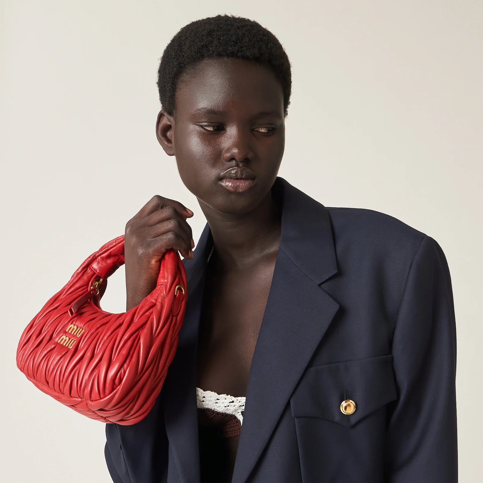 MIÛ MIÜ Sac hobo Wander  nappa matelassé