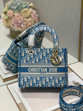 Sac Dior Lady D-Lite moyen modèle en broderie multicolore