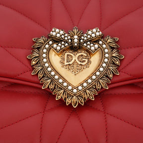 DG Shoulder Bag Medium DEVOTION DG Logo Pearl Heart Red
