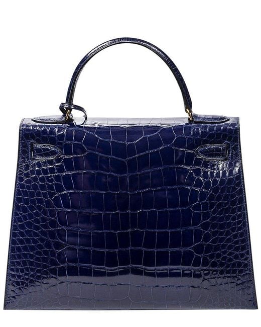 Sac à main Kelly bleu saphir