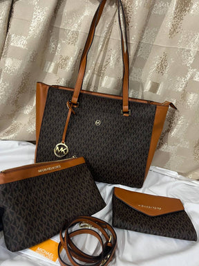 MK Ensemble sac cabas 3 en 1 Maisie marron - Grand