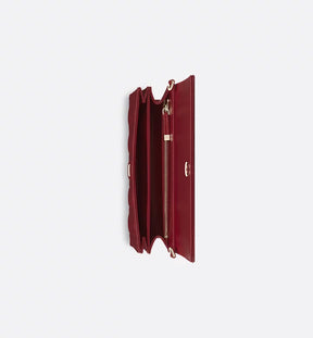 sac à main Diôr Peau de mouton Cannage rouge cerise