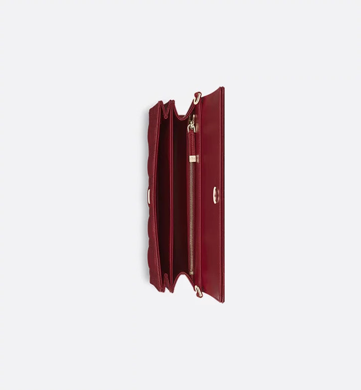 sac à main Diôr Peau de mouton Cannage rouge cerise
