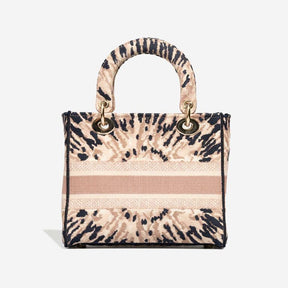 Dior Lady Medium en toile beige / multicolore