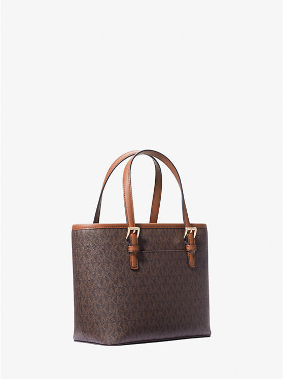 MK Très petit sac fourre-tout Jet Set Travel à fermeture éclair sur le dessus et à logo