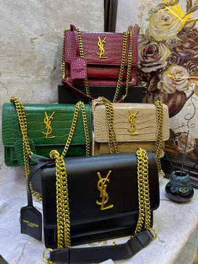 YSL Sunset Monogram Medium (Menthe foncée)