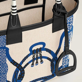 Sac cabas en toile imprimée avec poignées