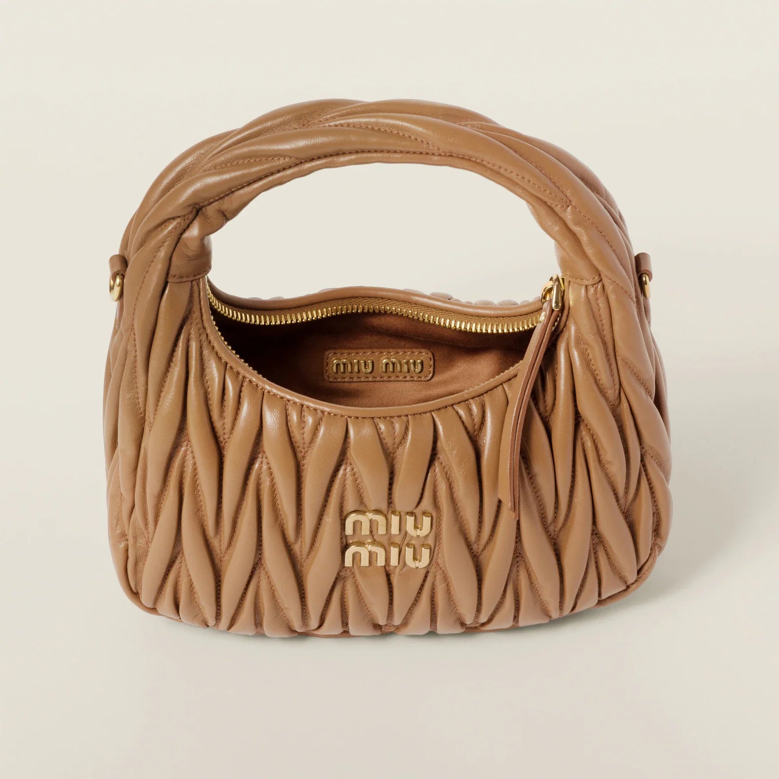 MIÛ MIÜ Sac hobo Wander nappa matelassé