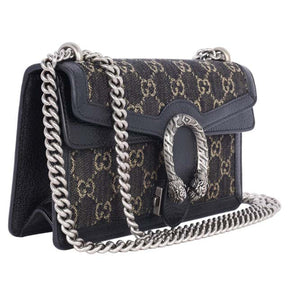 GG Jacquard Black Denim GG Monogram Sac à bandoulière Dionysus de veau texturé