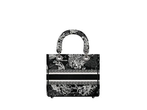 Dior Medium Lady D-Lite Bag Black Toile De Jouy Zodiac Embroidery