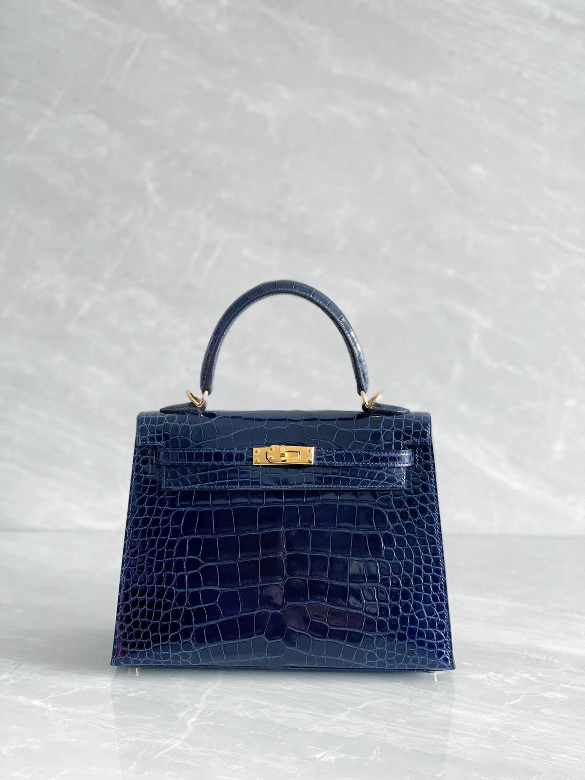 Sac à main Kelly bleu saphir
