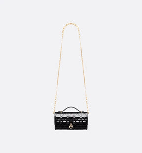 Mini sac My Diôr Cannage verni noir