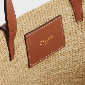 Celine Classic Panier petit modèle Souple Raphia et veau
