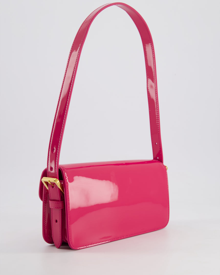 Sac bandoulière à rabat Mïss Diôr Fuchsia Christian Diôr de veau verni avec finitions dorées