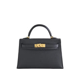 Hermès Kelly Mini Epsom Sellier Noir Or