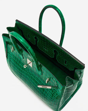 BIRKIN 35 CROCO VERT POUR FEMME
