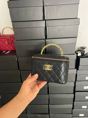 Ch@nel Sac Vanity de Veau Noir