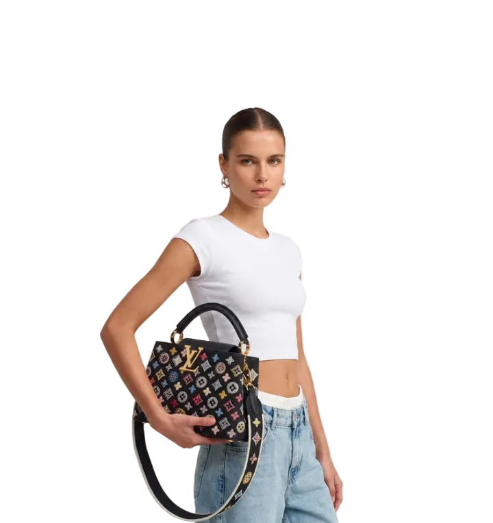 LV Capucines Mini-Monogramme Perlé Noir