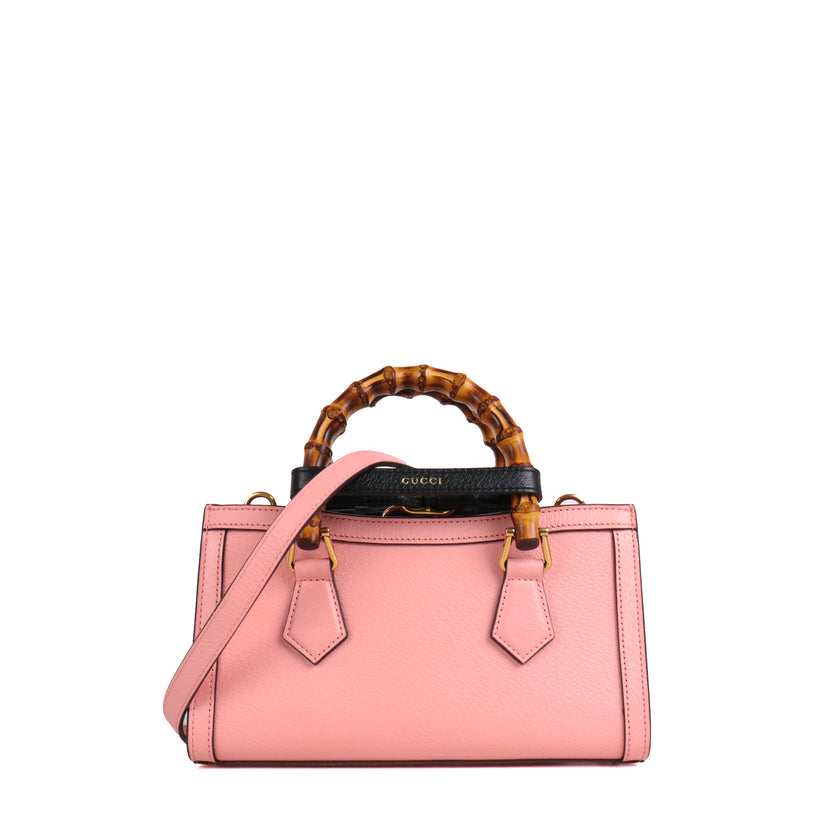 GG Sac à bandoulière Diana Bamboo mini GG lisse rose