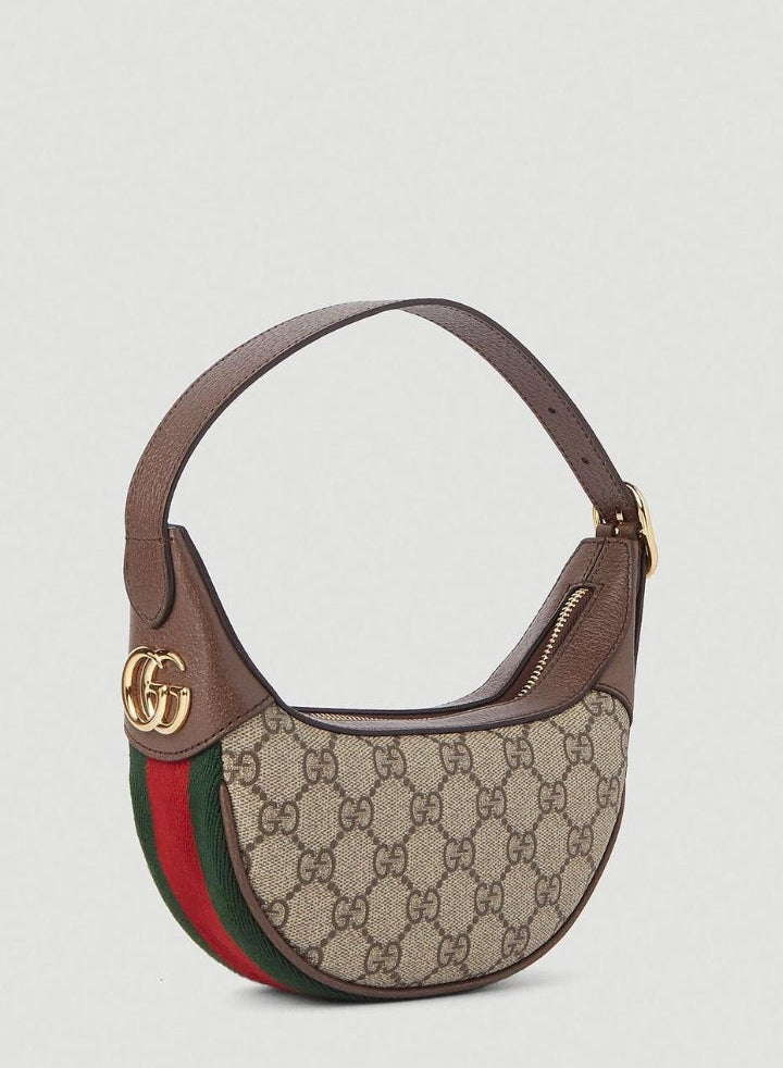 Gucci Sac Ophidia demi-lune en toile enduite GG, mini sac hobo