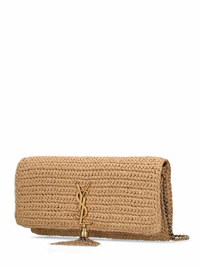 S@INT LAURENT - Kate 99 Raffia Bag W/ Tassel