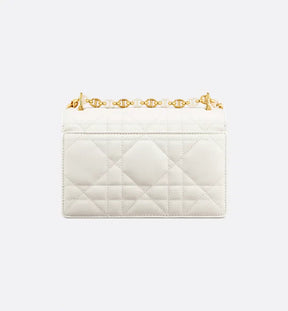 Diôr Mini sac Miss Caro d'agneau Macrocannage couleur latte