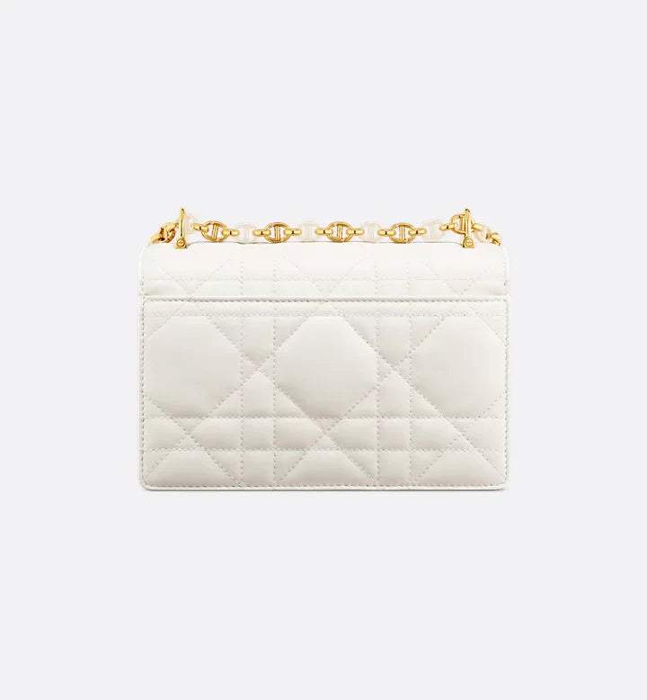 Diôr Mini sac Miss Caro d'agneau Macrocannage couleur latte