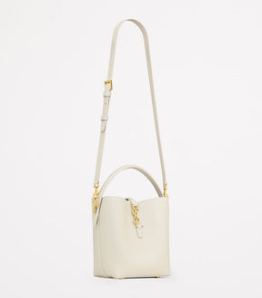 YSL Petit sac seau Le 37 de veau blanc