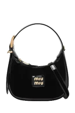 MIÜ MIÛ Petit sac hobo verni
