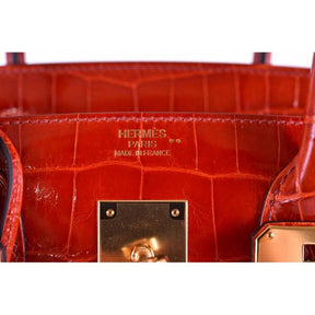 BIRKIN 35 HRMS CROCO ROUGE