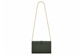 S@int L@urent Monogram Chain Wallet Grain De Poudre