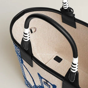Sac cabas en toile imprimée avec poignées
