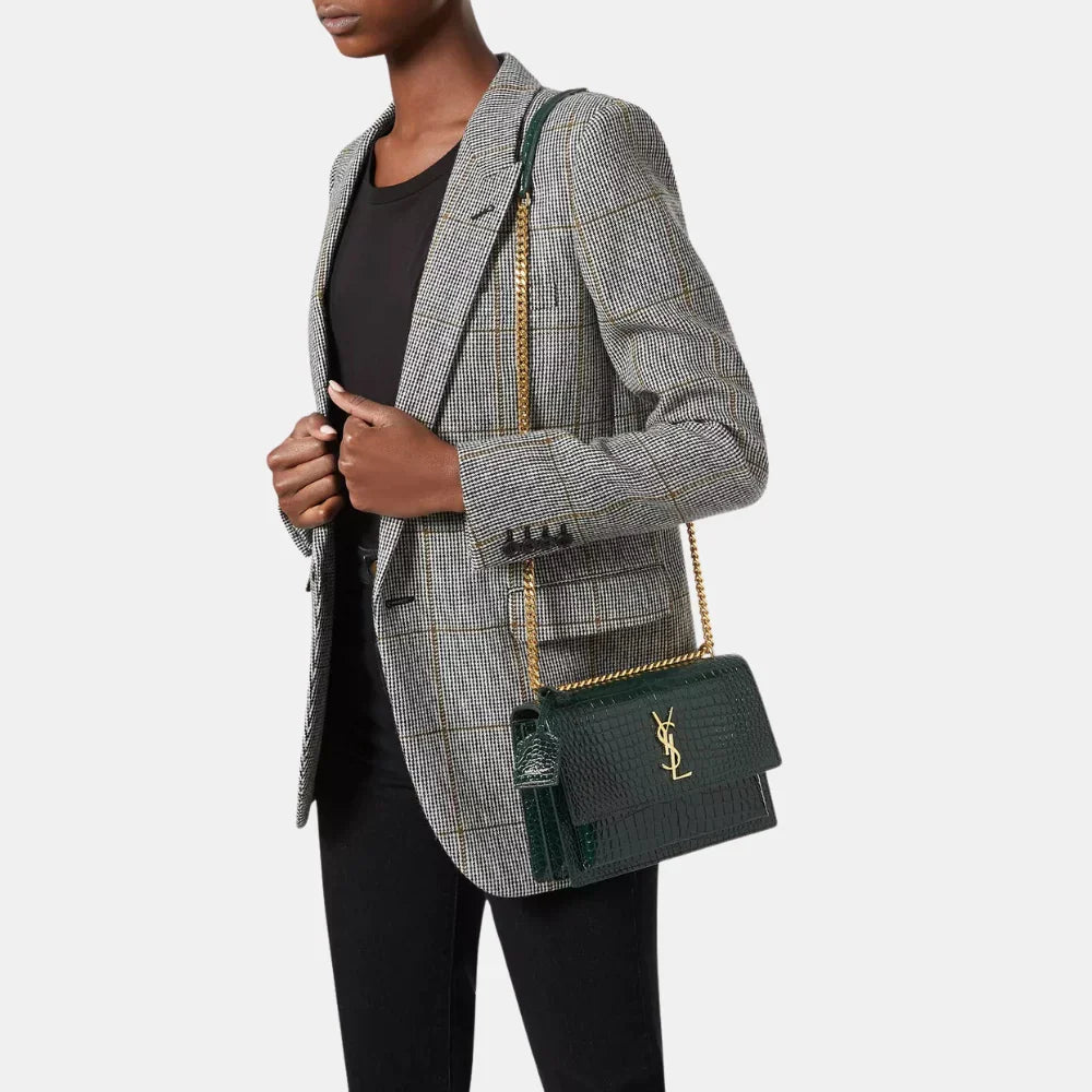 YSL Sunset Monogram Medium (Menthe foncée)