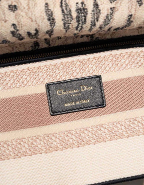 Dior Lady Medium en toile beige / multicolore