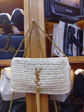 S@INT LAURENT - Kate 99 Raffia Bag W/ Tassel