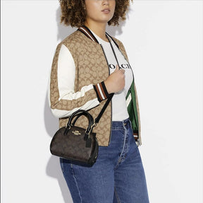 Sac à main Sydney en marron et noir Signature