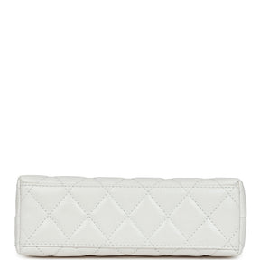 Petit sac cabas Kelly  de veau vieilli blanc brillant