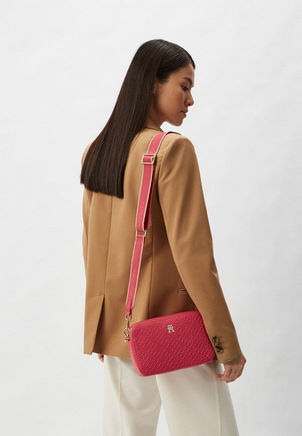 Sac bandoulière à monogramme TH embossé