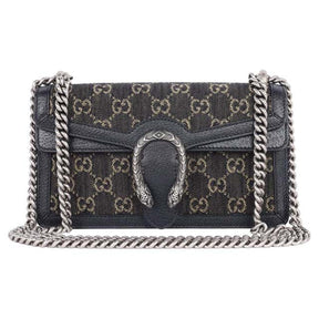 GG Jacquard Black Denim GG Monogram Sac à bandoulière Dionysus de veau texturé