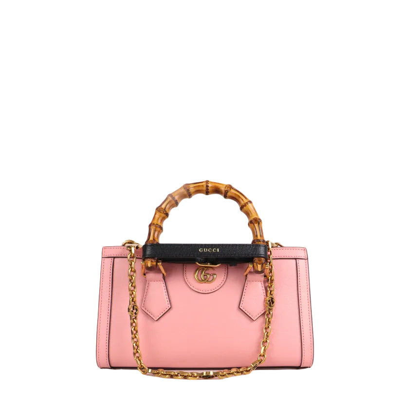 GG Sac à bandoulière Diana Bamboo mini GG lisse rose