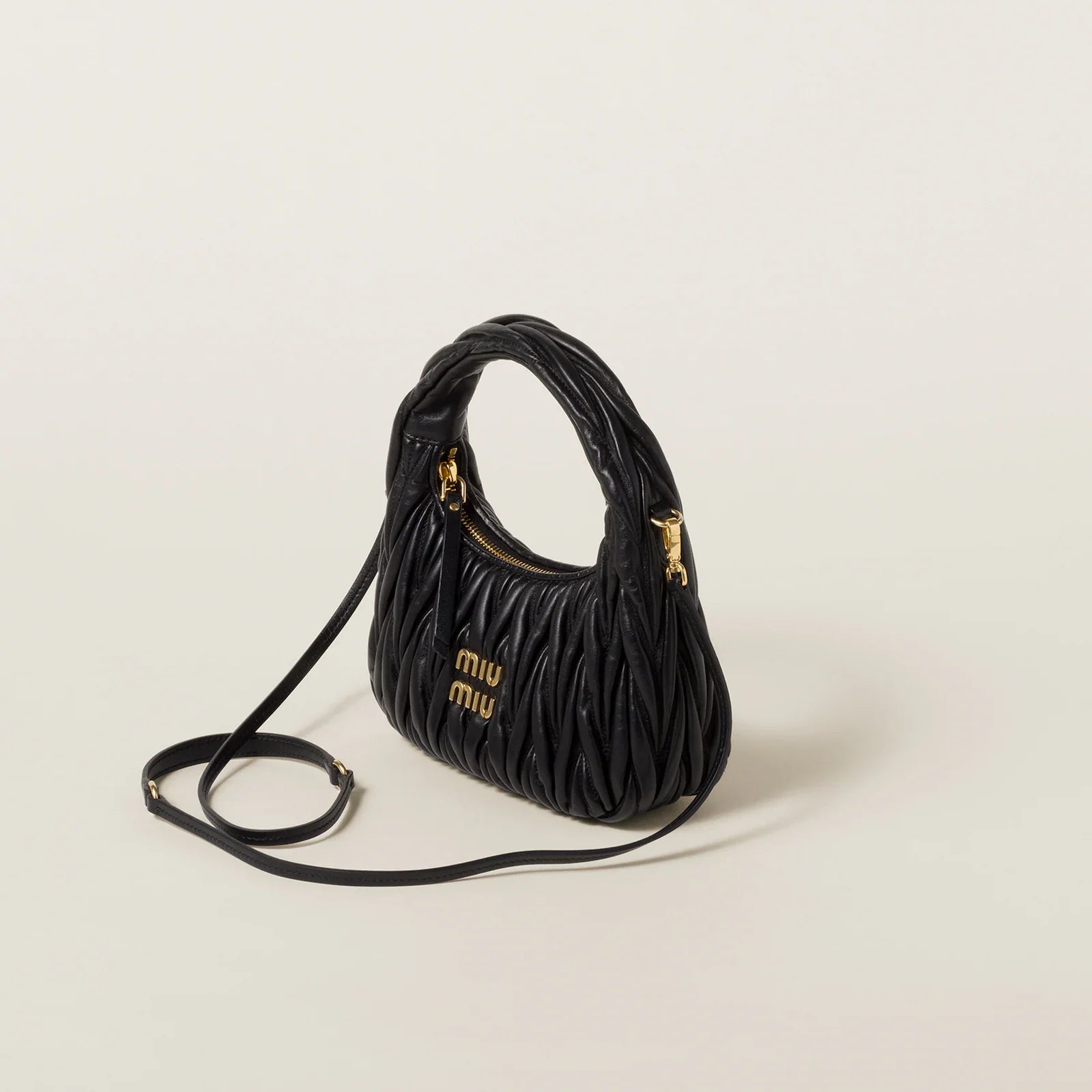 MIÛ MIÜ Sac hobo Wander nappa matelassé