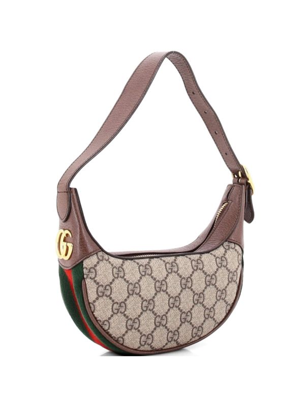Gucci Sac Ophidia demi-lune en toile enduite GG, mini sac hobo