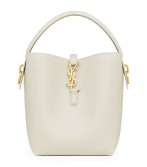 YSL Petit sac seau Le 37 de veau blanc