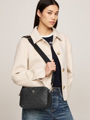 Sac bandoulière à monogramme TH embossé