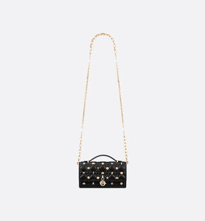 Mini sac My Diôr 
d'agneau Cannage noir et studs dorés Dior Cabinet de Curiosités