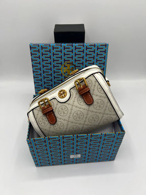 Tory Burch Sac à main, modèle T Monogram Petite Barrel à poignée supérieure