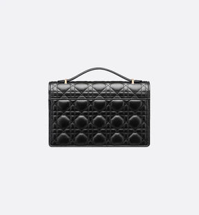Sac Top Handle My Diôr 
d'agneau Cannage noir