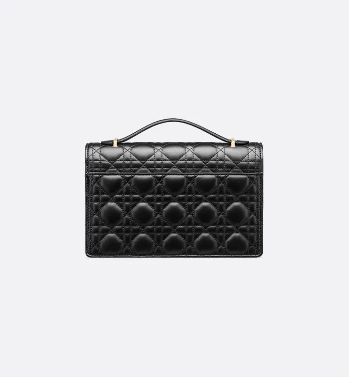 Sac Top Handle My Diôr 
d'agneau Cannage noir