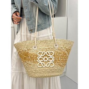 Lôew Sac en paille tressée grande capacité